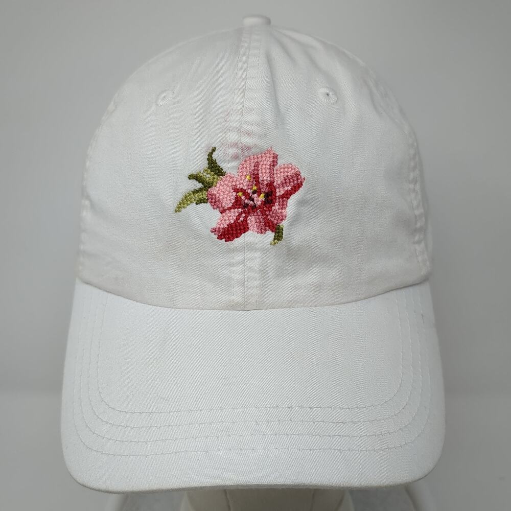 Ahead Strapback Hat Solid White One Size Embroide… - image 2